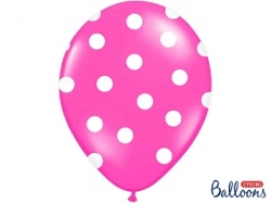 Balónek s puntíky - tmavě růžový