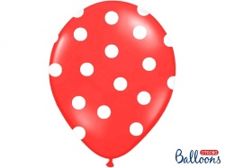 Balónek s puntíky - červený